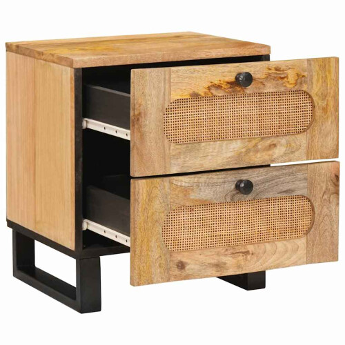 VidaXL vidaXL Bedside Cabinet Natural 40 x 33 x 46 cm Solid Mango Wood 1