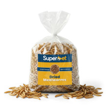 Superpet Dried Mealworms for Wild Birds, High-Protein Meal Worms for Garden Birds, Robins, Blackbirds, Starlings, Chickens & Fish, Premium Y