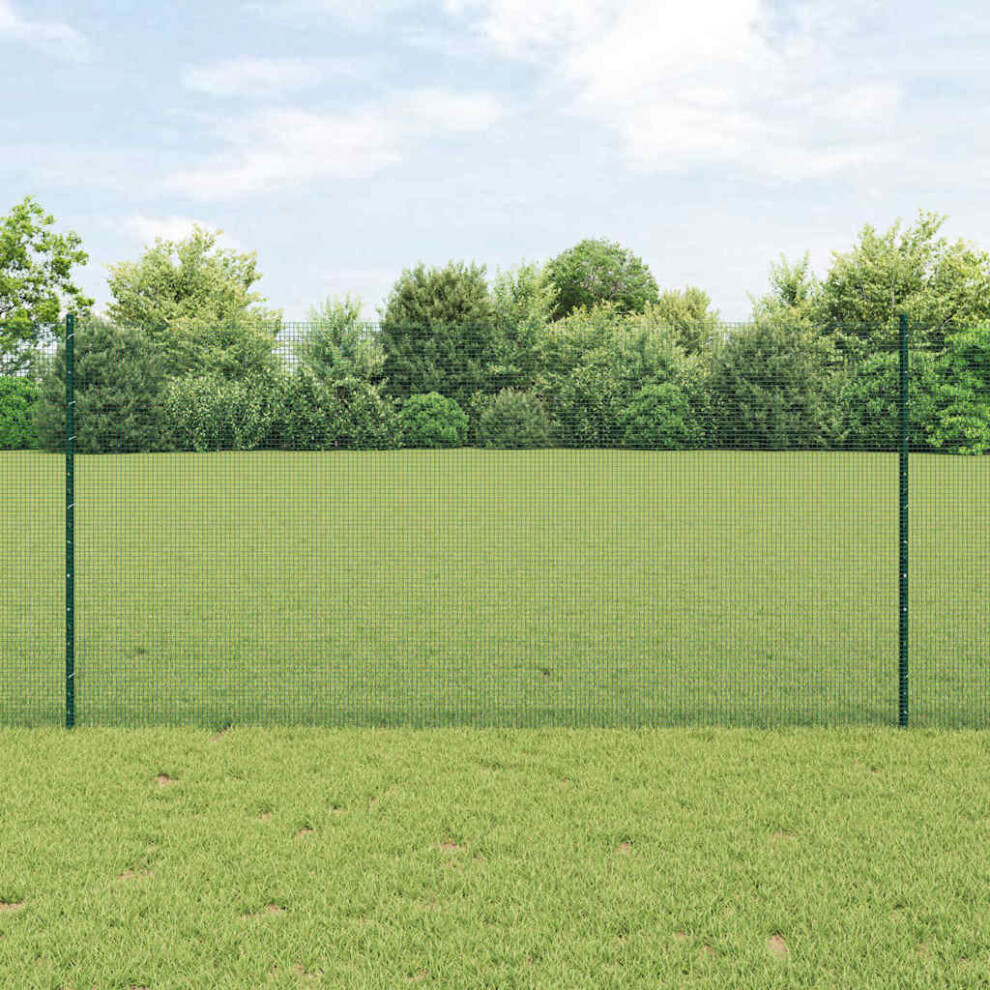 Vidaxl Welded Wire Fence With Post 50 X 1.2 M Pvc-Coated Steel Green