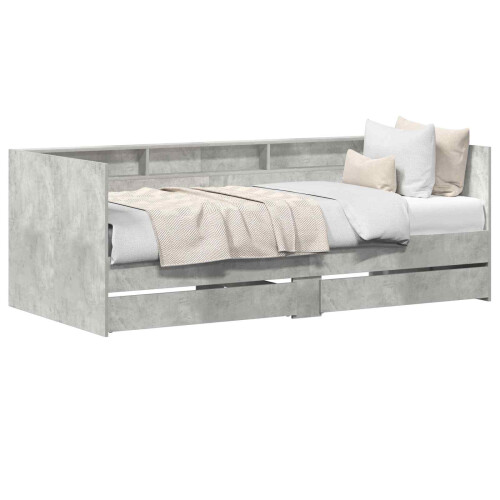 VidaXL vidaXL Day Bed with Drawer Grey 90 x 200 cm Engineered Wood 1