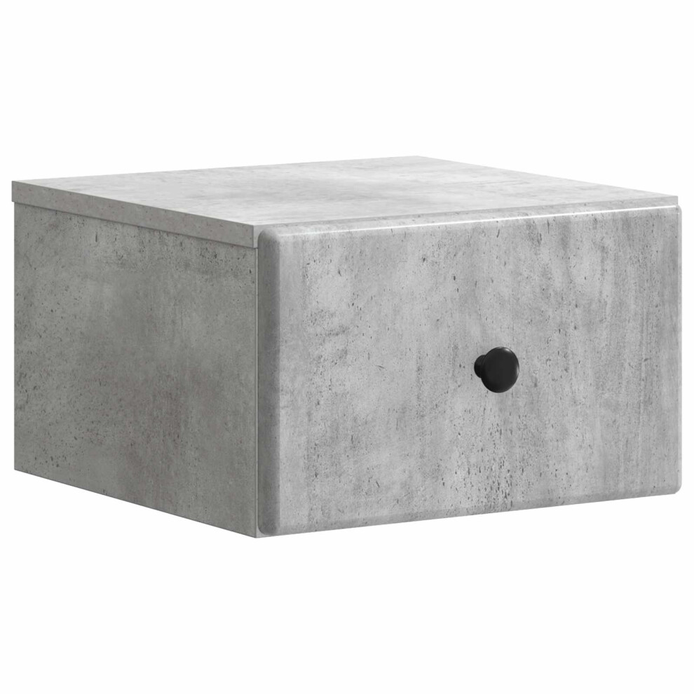 Vidaxl Wall-Mounted Bedside Cabinet Concrete Grey 34.5 X 33 X 20 Cm