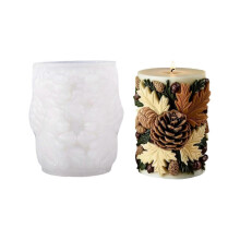 Pinecone Embossed Cylinder Candle Silicone Mold Food Grade Silicone for Making Candle Soap Chocolate and Epoxy Resin New Arrival