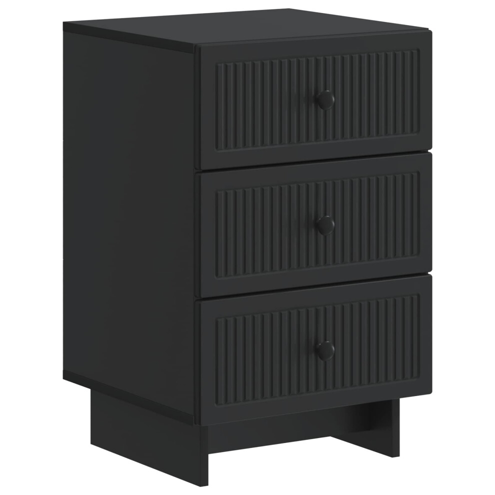 Vidaxl Bedside Cabinet Black 43 X 41 X 66.5 Cm Engineered Wood
