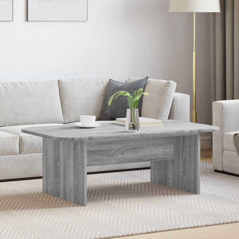 Vidaxl Coffee Table Grey Sonoma 93 X 53 X 33 Cm Engineered Wood Brown,Grey