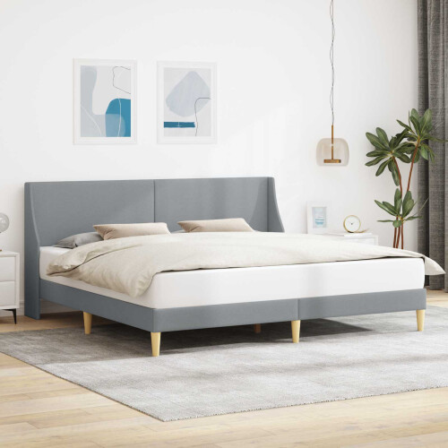 VidaXL vidaXL Bed Frame with Headboard Light Grey 180 x 200 cm Fabric
