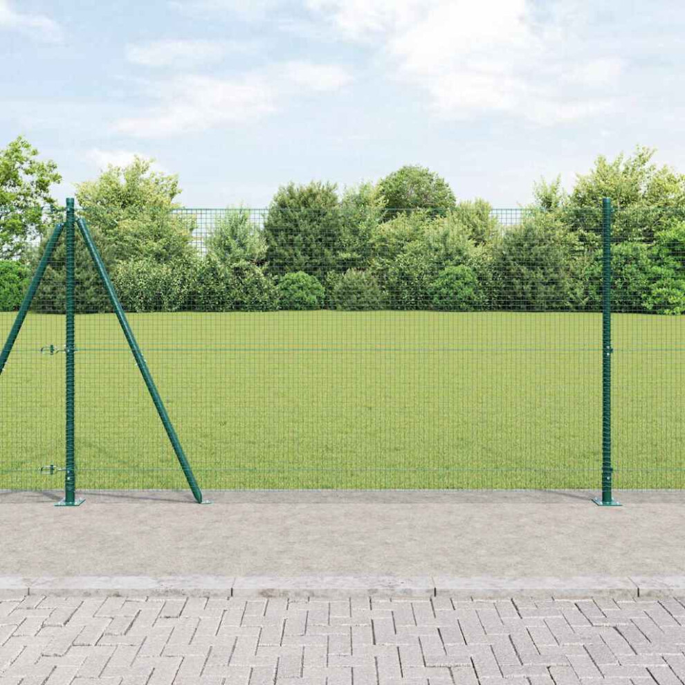 Vidaxl Welded Wire Fence With Concrete Base 50 X 1.2 M Green Mesh 8721158276391