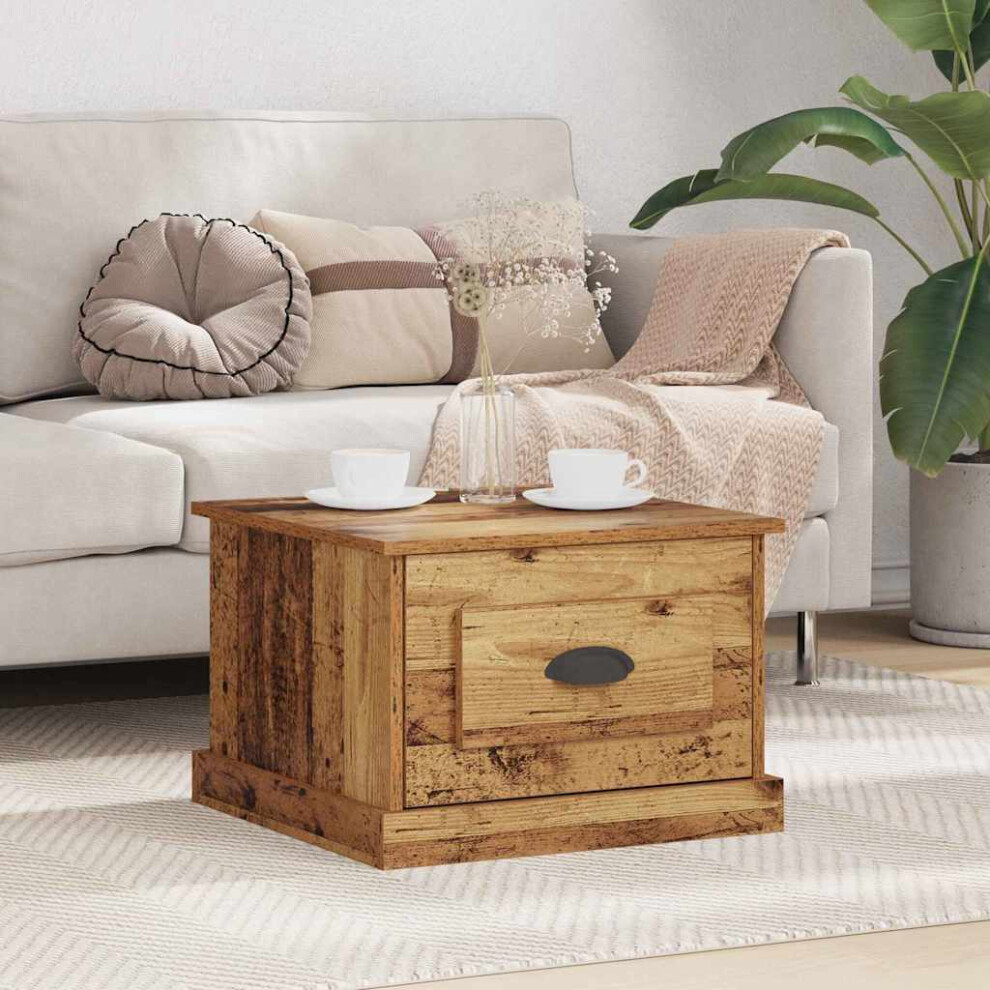 Vidaxl Coffee Table Old Wood 50 X 50 X 35 Cm Engineered Wood
