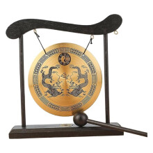 Gong de Mesa, Sino de Vento de 12 cm com Suporte e Baqueta, Decoração Feng Shui para Casa, Presente de Boas-Vindas