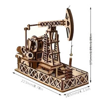 Kit de Modelo 3D de Plataforma de Perfuração de Petróleo, Quebra-Cabeça de Madeira 3D para Montar, Brinquedo Educativo para Adolescentes e Adultos