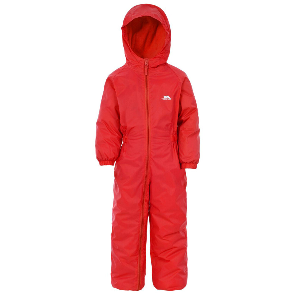 Trespass (3/4 Years, Signal Red) Kids Unisex Dripdrop Padded Waterproof Rain Suit