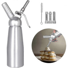 Chantilly Siphon, Kitchen Siphons, Stainless Steel Chantilly Siphon, 3 Stainless Steel Decorating Nozzles 0820 Edition 0118