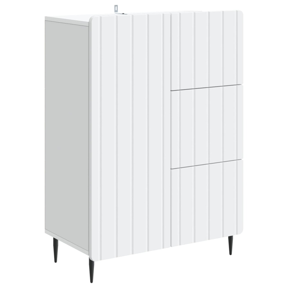 Vidaxl Sideboard With Drawer 66 X 34.5 X 91.5 Cm Engineered Wood White