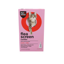 Pet Shield Flea Screen Combo Cat - Spot-On Flea Treatment for Cats & Kittens Over 8 Weeks Old - Vet Approved Formula Kills Fleas, Flea Eggs, Ticks (1