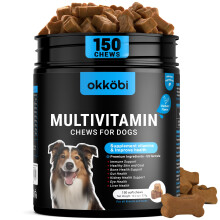 Dog Vitamins and Supplements - 150 Chews - Dog Multivitamin and Minerals - Immune, Digestive & Joint Support, Skin & Coat - Packed with Omeg