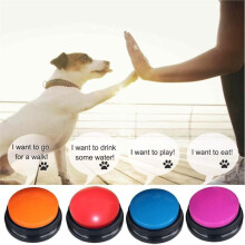 4PCS Dog Button Dog Communication Buttons with Nonslip Mat Voice Recording Button for Pet Training Pet Toy Cat Dog