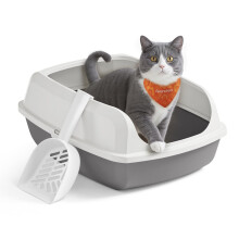 Feandrea High Sided Cat Litter Tray, XL Open Top Litter Box with Scoop