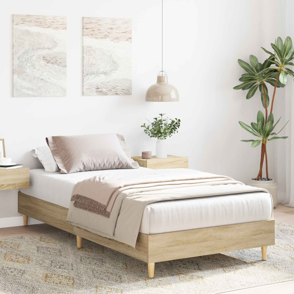 Vidaxl Bed Frame Sonoma Oak 80 X 200 Cm Engineered Wood
