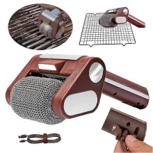 (Brown) Sakerplus Electric Grill Cleaner - Rechargeable, Bristle-Free BBQ Cleaning Tool for Saker Electric Grills