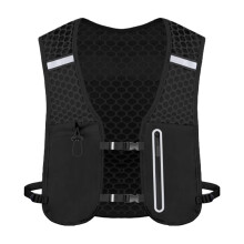 Gilet D'Hydratation pour la Course à Pied, Bretelles de Poitrine Ajustables, pour Femmes et Hommes, Noir