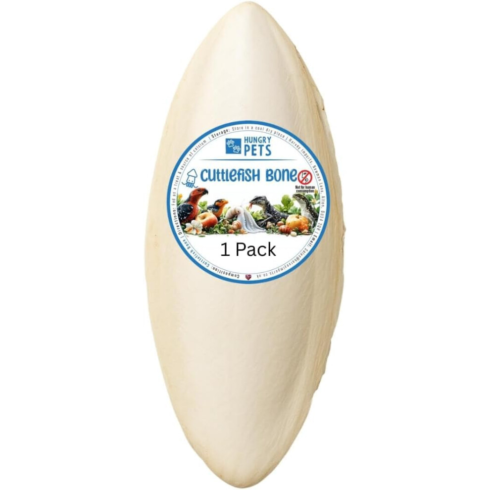 Hungry Pets Cuttlefish Bone 1 Pack - For Birds Reptiles Snails 9-15Cm