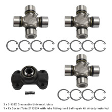 Double Cardan Joint Set 1Pcs 211355X & 3Pcs 5-153X for Cherokee XJ TJ