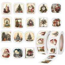 1000Pcs Adhesive Wrapping Labels Christmas Decorative Sticker for Envelopes Box Candy Bag Wrapping Holiday Decoration New Arrival