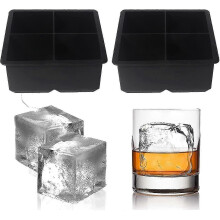 Large Ice Cube Trays Silicone (2.5-inches) - Giant Cocktail Silicone Ice Maker, Scotch Whiskey Ice Cube, Easy Release Reusable Ice Cubes,food Grade (b