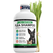 The Healthy Dog and Cat Co. – All Natural Flea Shampoo for Dogs & Cats – Gentle Wash with Quassia & Lemongrass – Safe, Vegan Formula for Itchy S