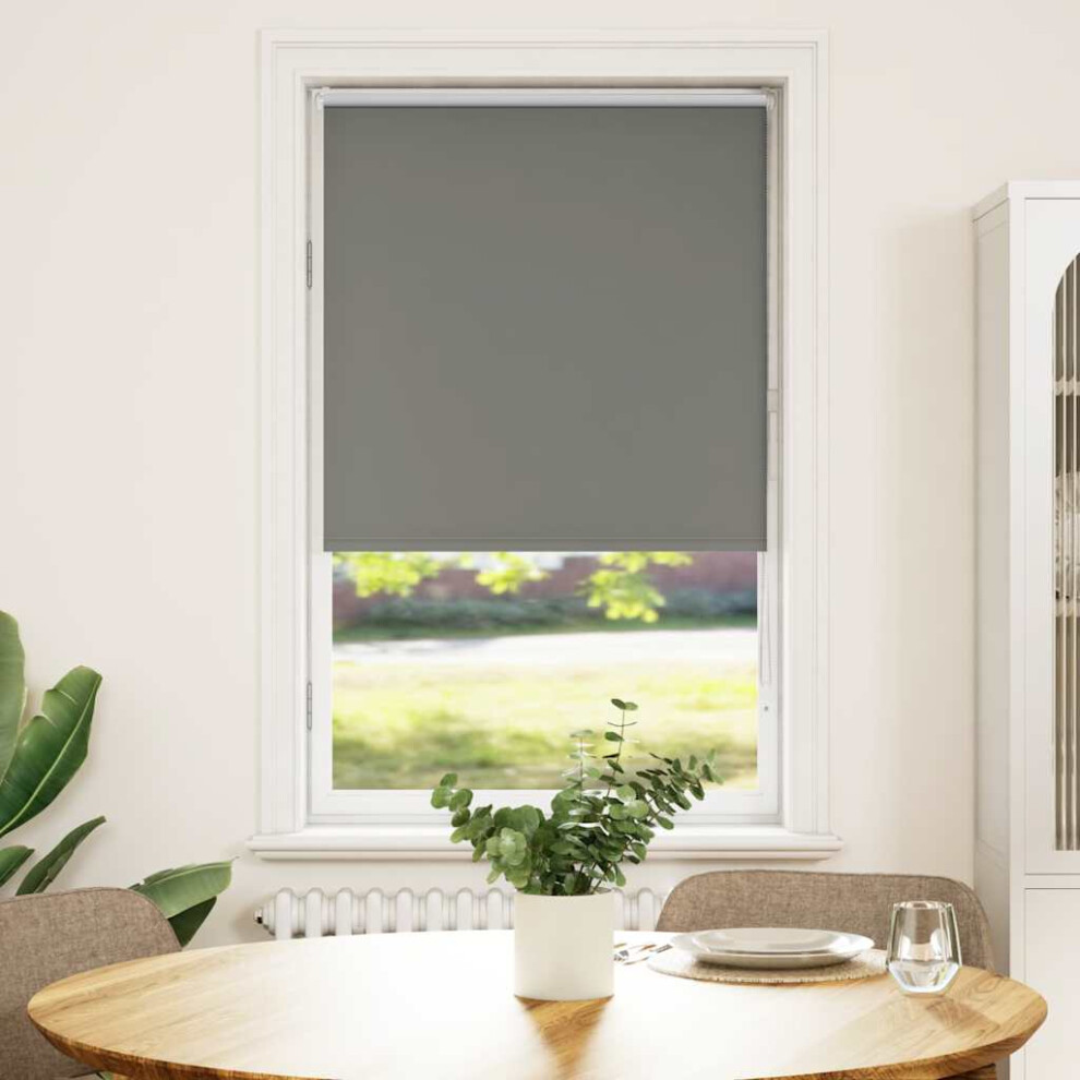 Vidaxl Roller Blind Blackout Grey 80X150 Cm Fabric Width 75.7 Cm Polyester
