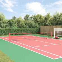 vidaXL Tennis Net Folding Black and Red 595 x 90.5 x 87 cm Polyester