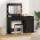 VidaXL vidaXL Dressing Table with Mirror Lights 2 pcs Black Engineered wood 1