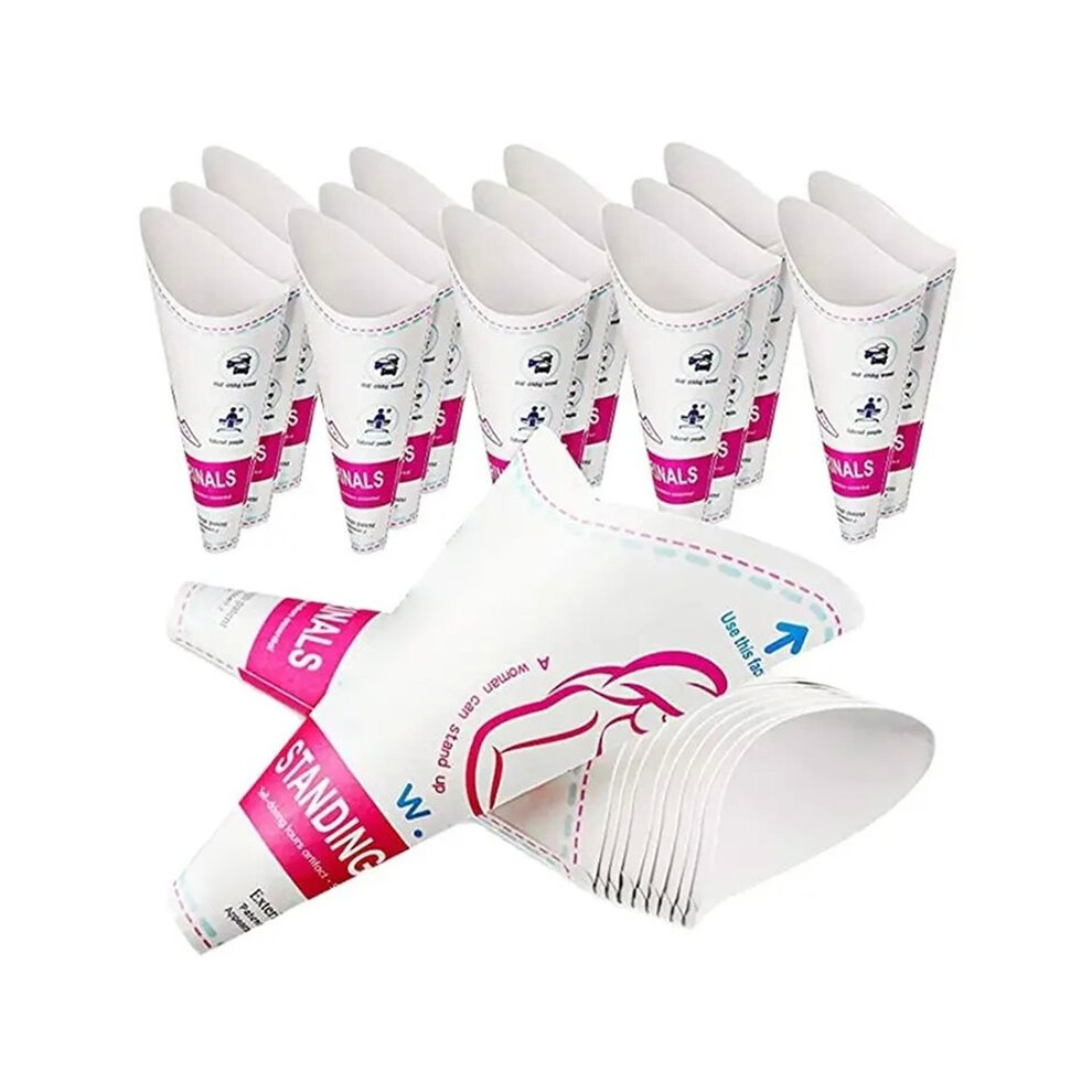 50PCS Paper Urinal Toilet Women Urination Device Urinal Funnel Standing Pee Cup Waterproof Paper Standing Urinary Funnel