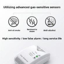 Propan Butan LPG Gasdetektor Larmsensor för Husbil, , Campingbil med LED-Blixt och Ljudlarm EU-Kontakt