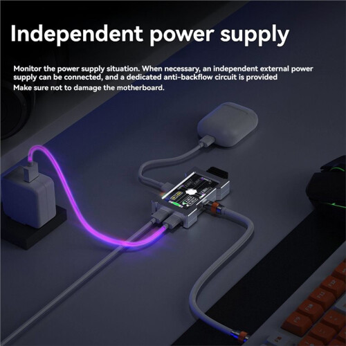 HMHUB Multifunctional USB Hub Type-C Splitter 8000Hz Desktop Expansion Dock Support SRGB for WootingV2 Silver 2