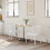 VidaXL vidaXL Dining Chair 2 pcs White and White Solid Rubber Wood 3