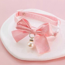 (M) Bowknot Decor Pet Collar, Cute Faux Pearl Pet Collar, Pet Neck Accessories For Small Medium Dogs & Cats New Arrival
