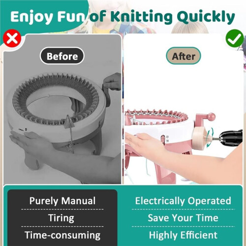 2pcs Knitting Machine Adapter - Handle Adapter Hexagonal Attachment Quick Knitting Adapter,Knitting Machine Parts 2