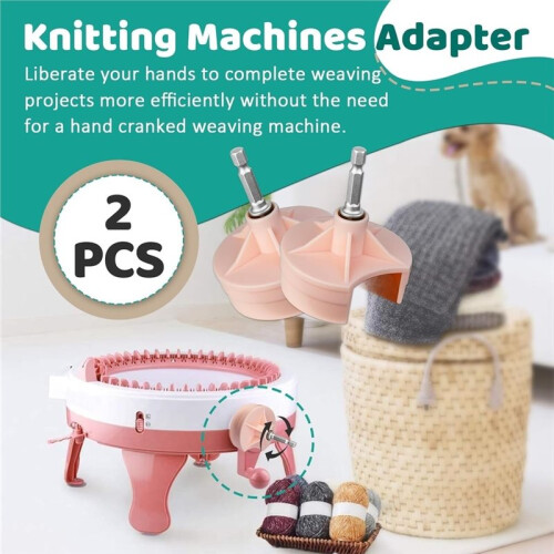 2pcs Knitting Machine Adapter - Handle Adapter Hexagonal Attachment Quick Knitting Adapter,Knitting Machine Parts 2