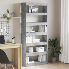 vidaXL Book Cabinet Concrete Grey 80 x 30 x 198 cm Engineered Wood