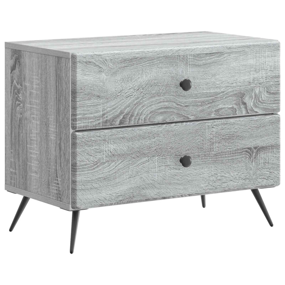 Vidaxl Bedside Cabinet Sonoma 62 X 34.5 X 47.5 Cm Engineered Wood Grey