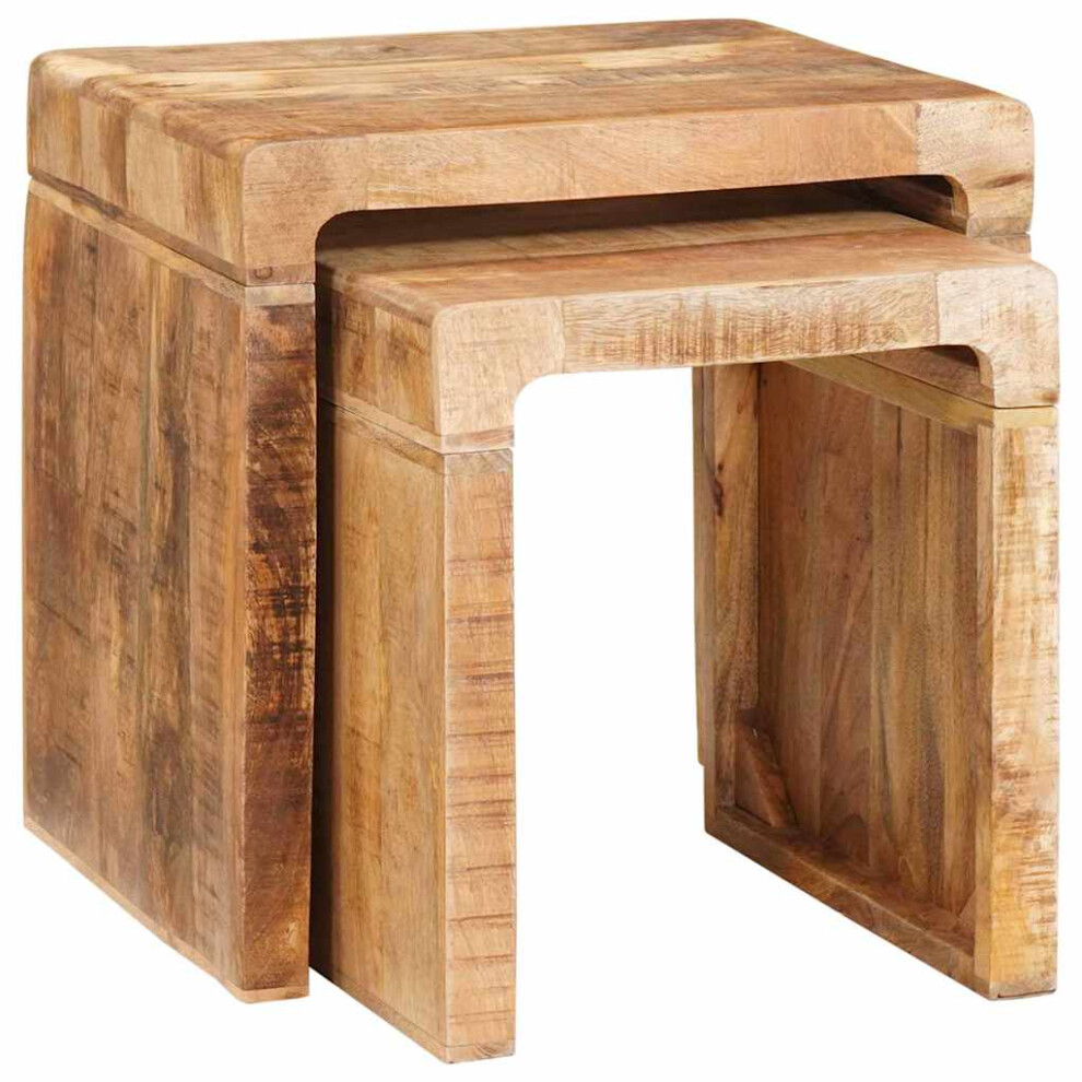 Vidaxl Nesting Tables 2 Pcs Brown 46 X 40 X 46 Cm Solid Mango Wood