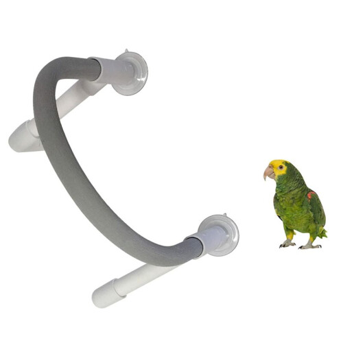 Bird  Shower Perch Small Round PVC for Secure Grip for Mirrors, Sliding Doors, Car 1