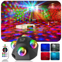 Luci da Discoteca per Feste, Luci da DJ per Interni Ed Esterni, Luci Stroboscopiche Decorative per Feste, 4 Sfere da Discoteca, Suono, Spina UK