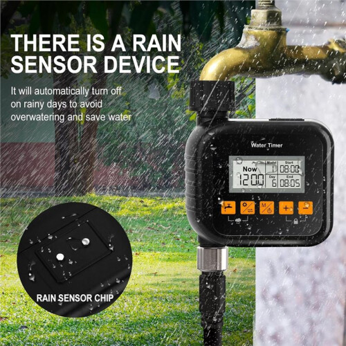 Sprinkler Timer with Quick-Connect Fitting for Outdoor Irrigation Garden Irriration System Controller with Rain Sensing 1