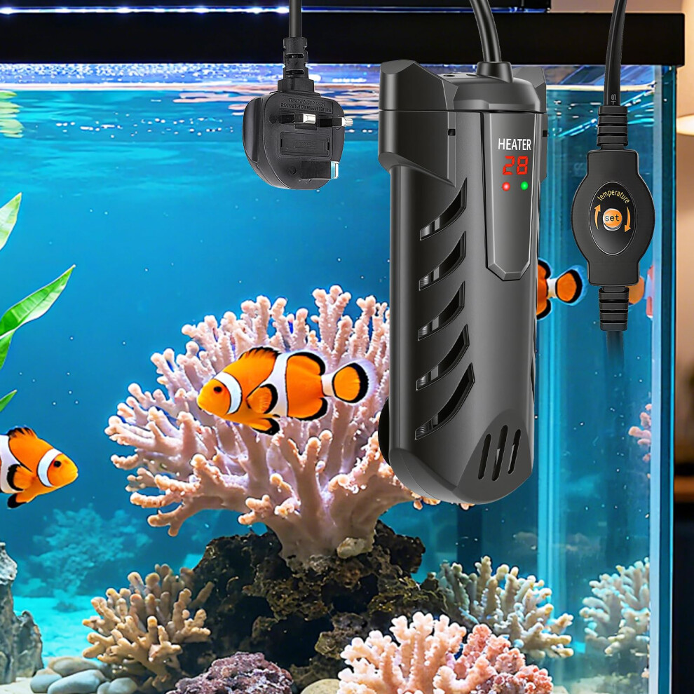 Neulriscn Aquarium Heater, 100W Fish Tank Heater With External Temperature Controller, Small Submersible Fishtank Heaters With Led Display,