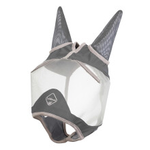 LeMieux Horse ArmourShield Pro Half Fly Mask with Soft Bamboo Lining - UV Protective & Breathable Mesh - Grey - Large