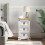 VidaXL vidaXL Bedside Table Corona White 35 x 32.5 x 58 cm Solid Pine Wood 1