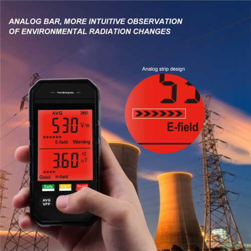TOOLTOP 3 Inches Electromagnetic Radiation Tester EMF Meter Mobile Electromagnetic Radiation Detectors 2