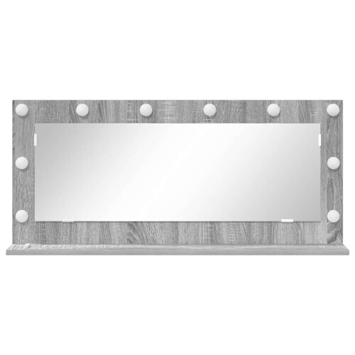 VidaXL vidaXL Vanity Mirror Rectangular Grey Sonoma 100 x 45 x 18 cm 2