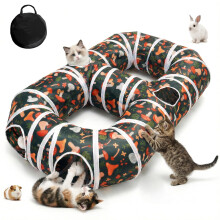 Cat Tunnel for Indoor Entertainment, Tear-Resistant Cat Play Tube with Play Ball, Collapsible Pet Tube with Interactive Peephole, Ideal for Kittens P